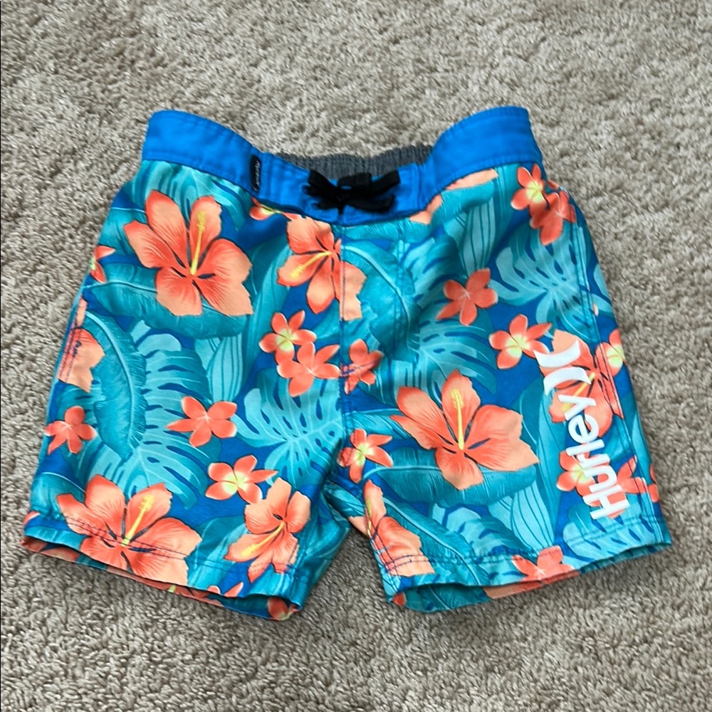 Hurley Tropical Blue and Orange Swim Shorts 2t boys